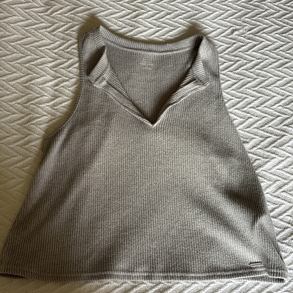 Gilly Hicks Light Gray Ribbed Tank Top